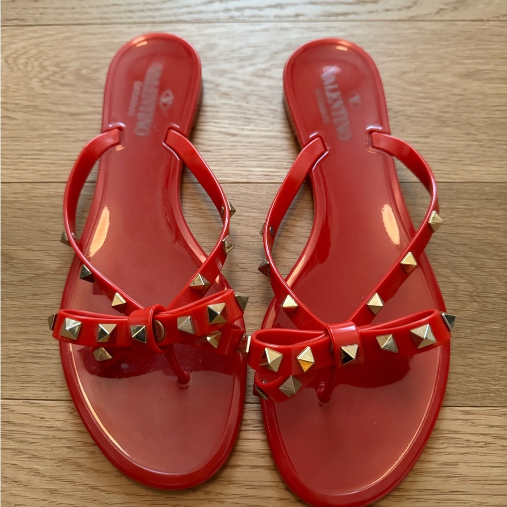 Valentino rockstud pvc sandals